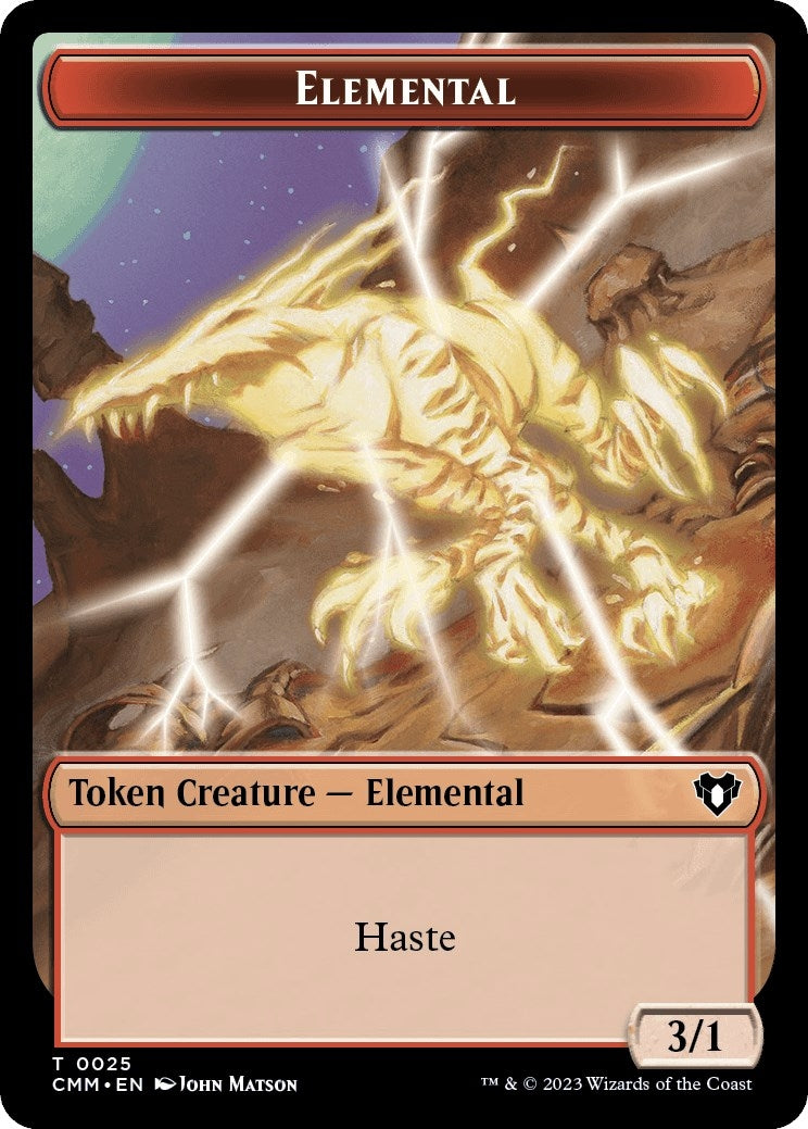 Elemental (0025) // Cat (0005) Double-Sided Token (25 // 5) (Commander Masters)