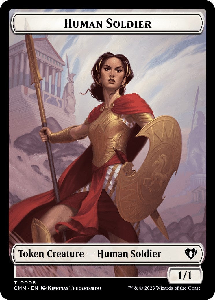 Human Soldier // Drake Double-Sided Token (6 // 12) (Commander Masters)