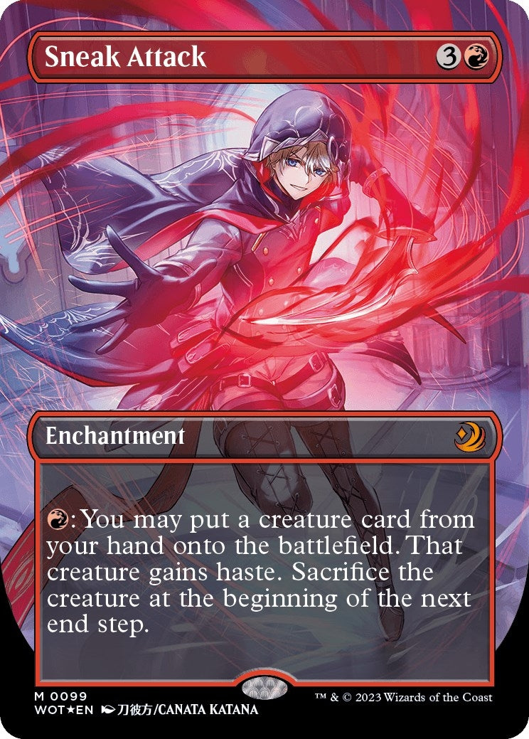 Sneak Attack (Anime Borderless) (Confetti Foil) (99) (Wilds of Eldraine: Enchanting Tales)