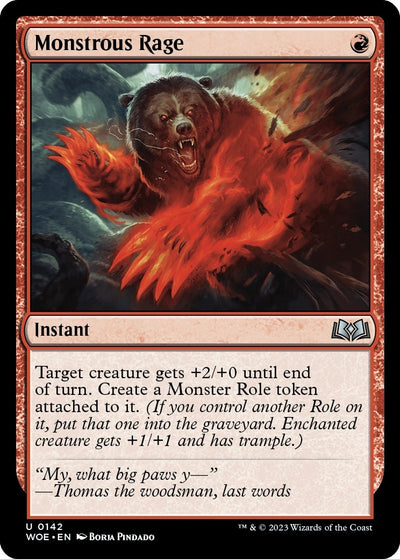 Monstrous Rage (142) (Wilds of Eldraine)