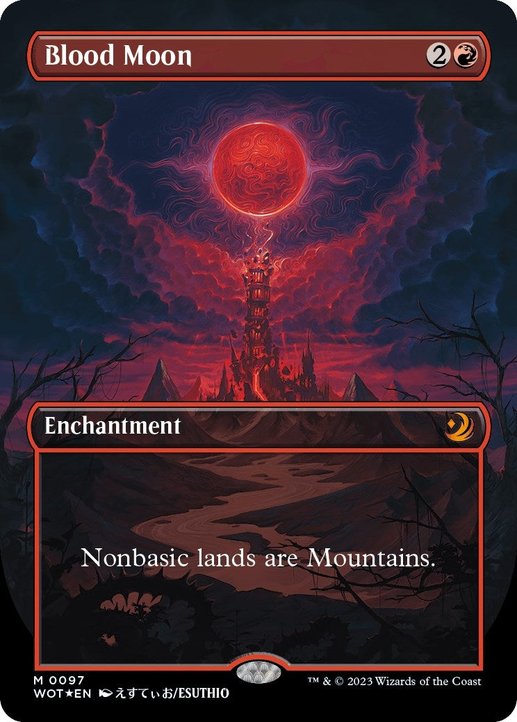 Blood Moon (Anime Borderless) (Confetti Foil) (97) (Wilds of Eldraine: Enchanting Tales)