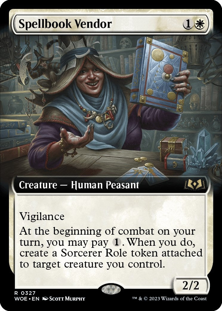 Spellbook Vendor (Extended Art) (327) (Wilds of Eldraine)