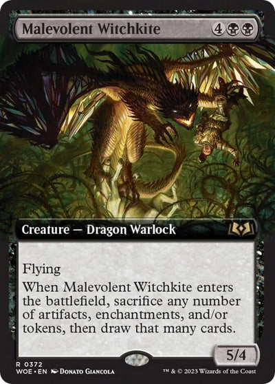 Malevolent Witchkite (Extended Art) (372) (Wilds of Eldraine)