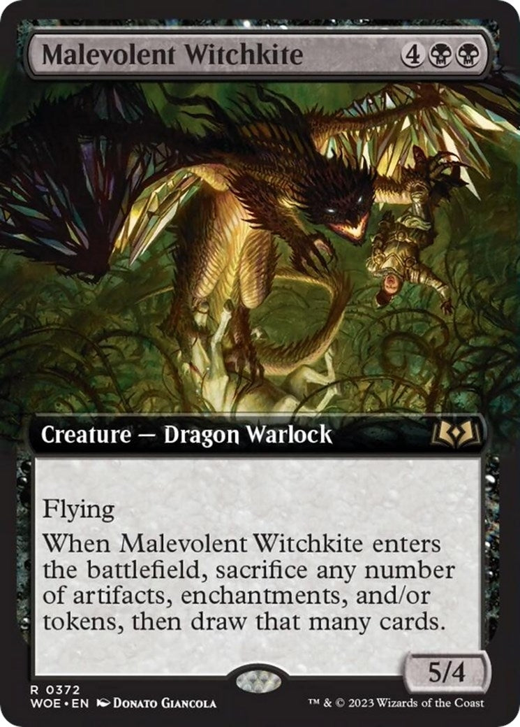 Malevolent Witchkite (Extended Art) (372) (Wilds of Eldraine)