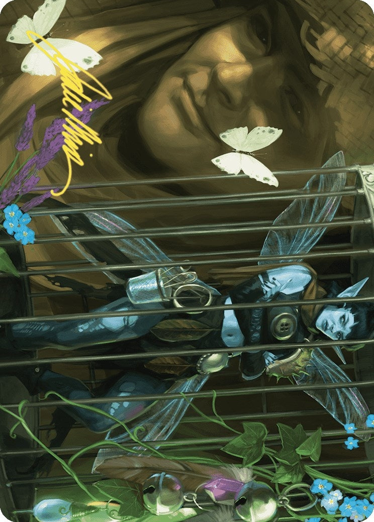 Cooped Up Art Card (Gold-Stamped Signature) (1) (Art Series: Wilds of Eldraine)