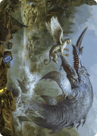 Horned Loch-Whale Art Card (6) (Art Series: Wilds of Eldraine)
