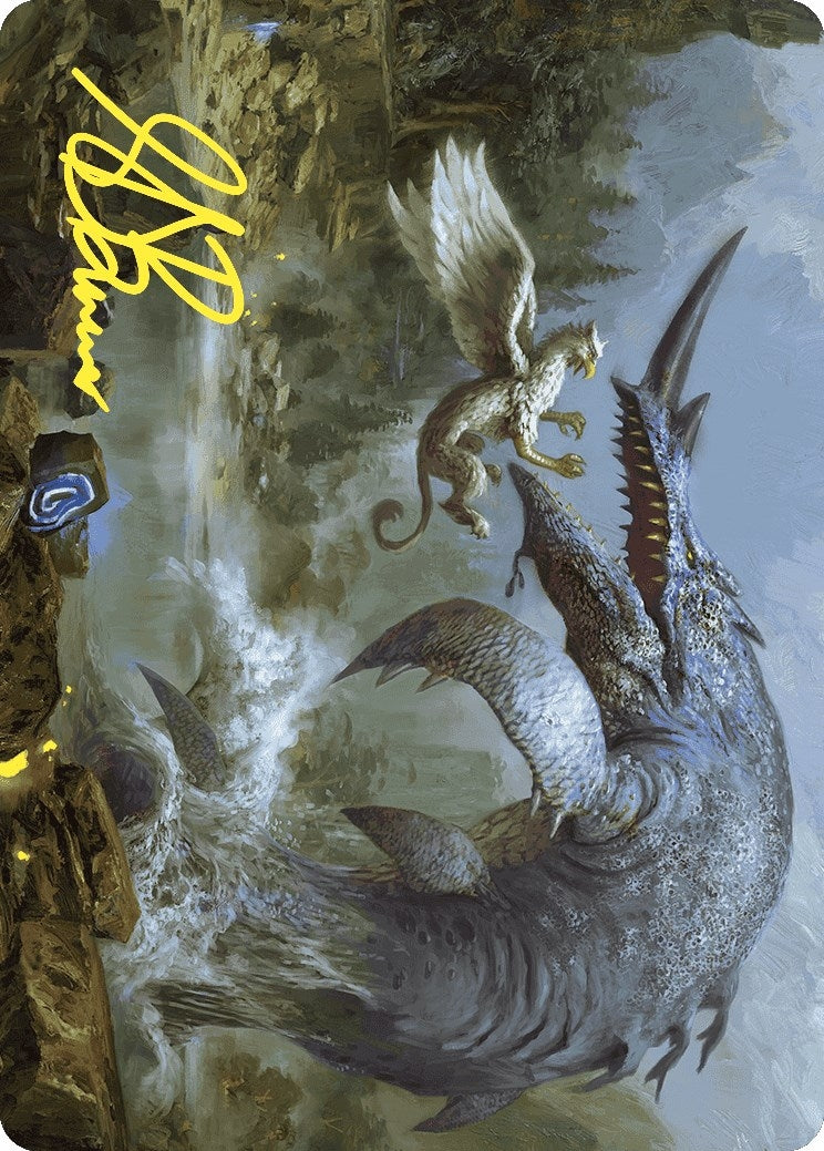 Horned Loch-Whale Art Card (Gold-Stamped Signature) (6) (Art Series: Wilds of Eldraine)