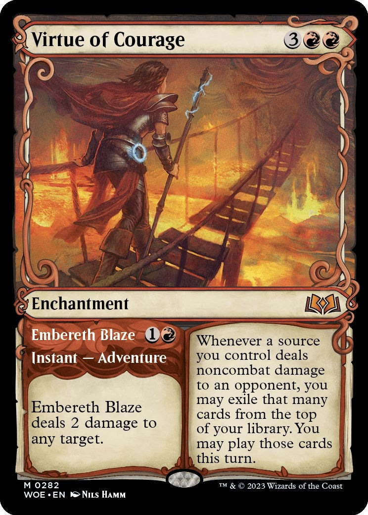 Virtue of Courage (Showcase) (282) (Wilds of Eldraine)