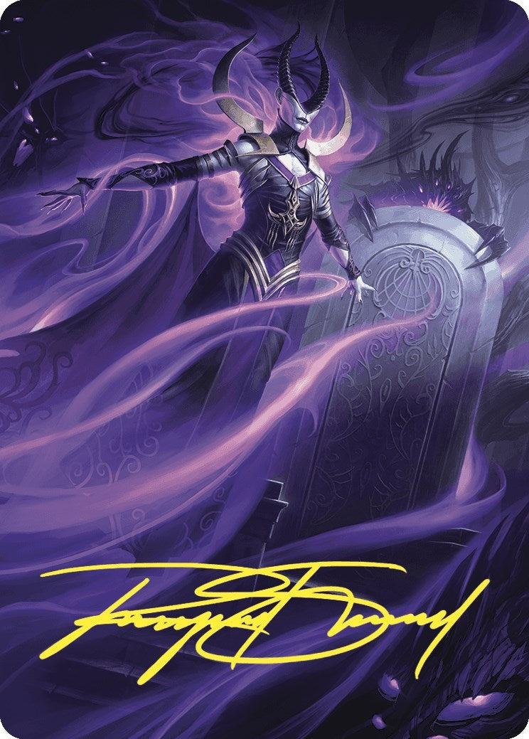 Ashiok, Wicked Manipulator Art Card (10/81) (Gold-Stamped Signature) (10) (Art Series: Wilds of Eldraine)