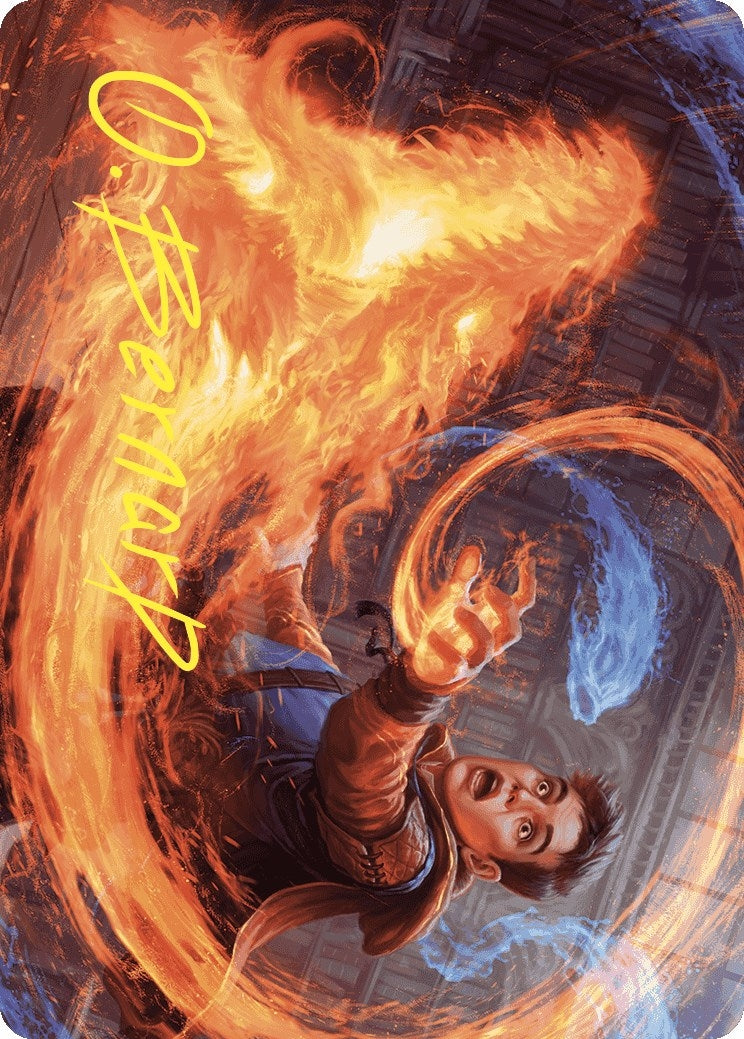 Frantic Firebolt Art Card (Gold-Stamped Signature) (16) (Art Series: Wilds of Eldraine)