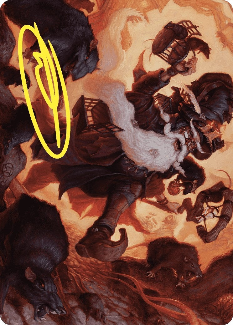 Tattered Ratter Art Card (Gold-Stamped Signature) (20) (Art Series: Wilds of Eldraine)