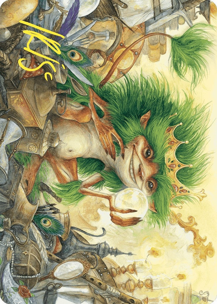 Knickknack Ouphe Art Card (Gold-Stamped Signature) (50) (Art Series: Wilds of Eldraine)