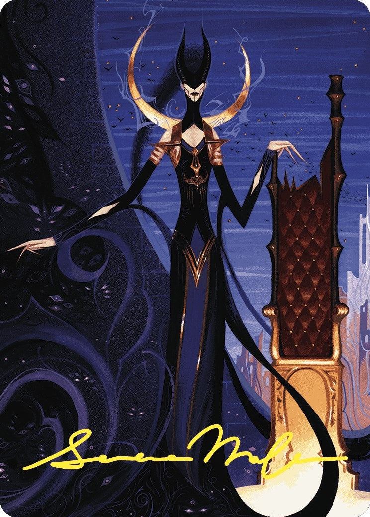 Ashiok, Wicked Manipulator Art Card (57/81) (Gold-Stamped Signature) (57) (Art Series: Wilds of Eldraine)