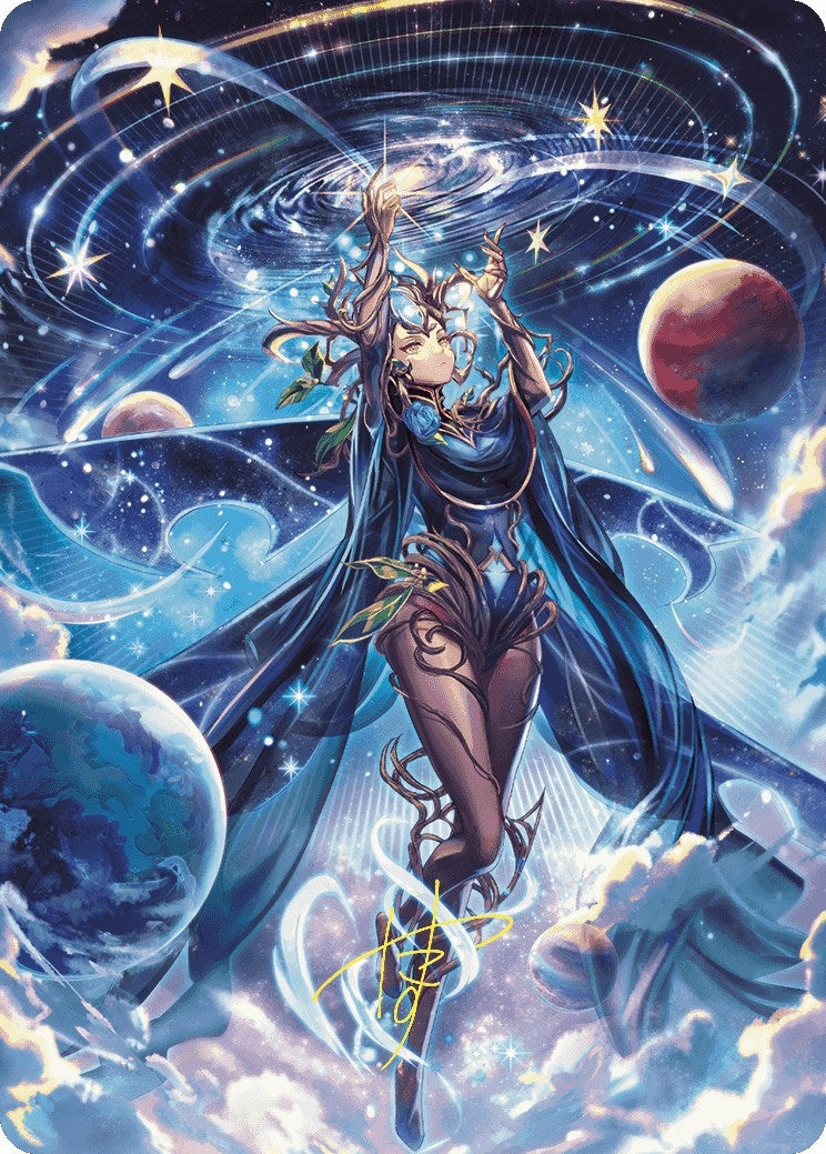 Omniscience Anime Art Card (Gold-Stamped Signature) (78) (Art Series: Wilds of Eldraine)