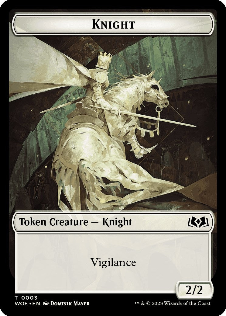 Knight // Food (0010) Double-Sided Token (3 // 10) (Wilds of Eldraine)