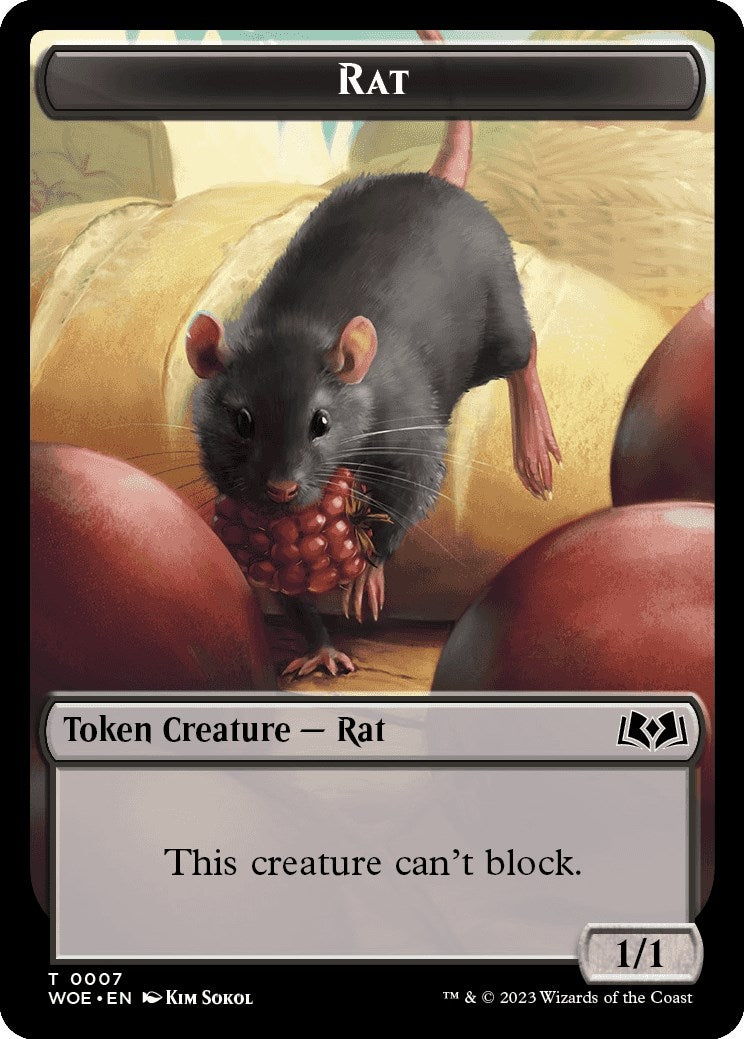 Rat // Food (0010) Double-Sided Token (7 // 10) (Wilds of Eldraine)