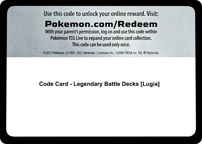 Image for Code Card - Legendary Battle Decks [Lugia] (SM - Guardians Rising) - Pokemon