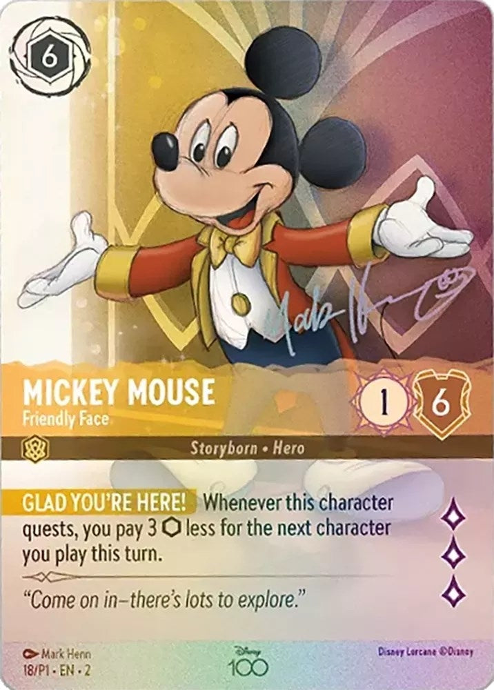 Mickey Mouse - Friendly Face (Alternate Art) (18) (Disney100 Promos)