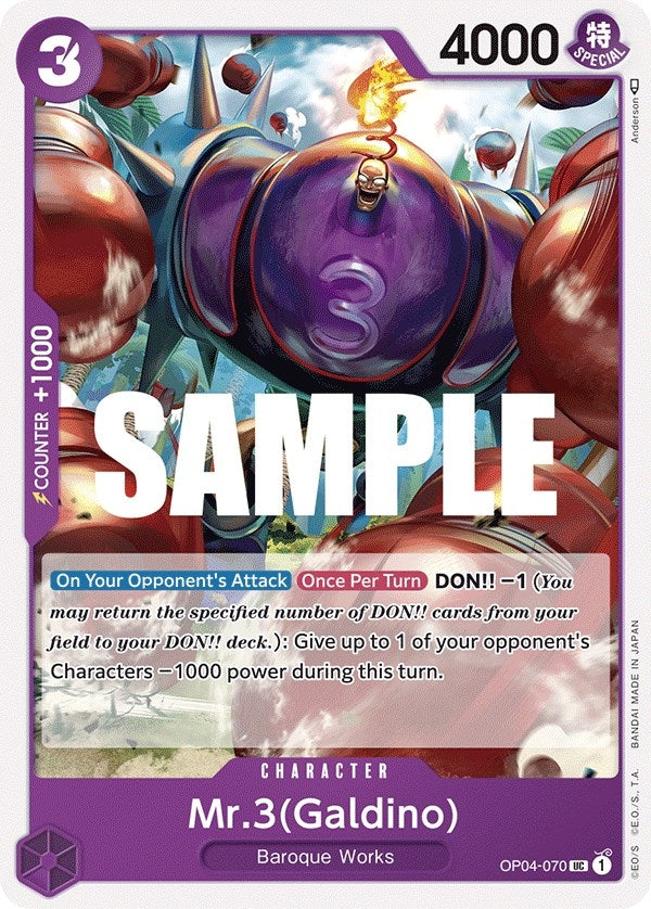 Image for Mr.3 (Galdino) (OP04-070) (Kingdoms of Intrigue) - One Piece Card Game