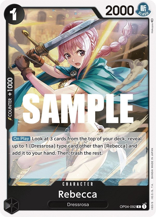 Image for Rebecca (092) (OP04-092) (Kingdoms of Intrigue) - One Piece Card Game