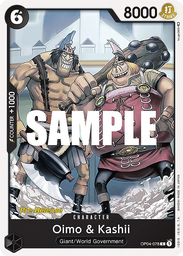 Oimo & Kashii (OP04-078) (Kingdoms of Intrigue Pre-Release Cards)