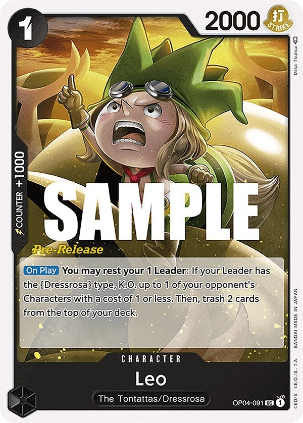 Image for Leo (OP04-091) (Kingdoms of Intrigue Pre-Release Cards) - One Piece Card Game