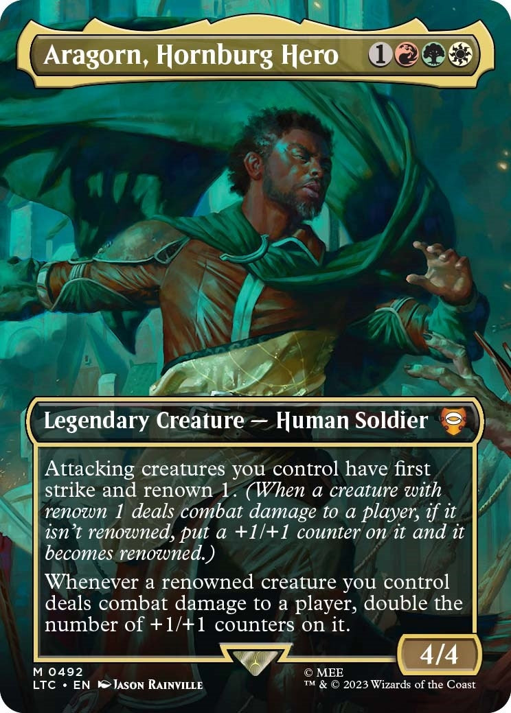 Aragorn, Hornburg Hero (Borderless) (492) (Commander: The Lord of the Rings: Tales of Middle-earth)