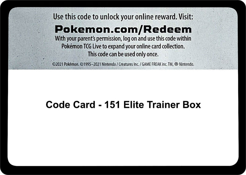 Image for Code Card - 151 Elite Trainer Box (SV: Scarlet & Violet 151) - Pokemon