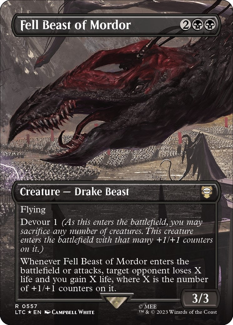 Fell Beast of Mordor (Borderless) (Surge Foil) (557) (Commander: The Lord of the Rings: Tales of Middle-earth)