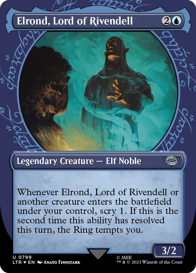 Elrond, Lord of Rivendell (Showcase) (Surge Foil) (799) (Universes Beyond: The Lord of the Rings: Tales of Middle-earth)