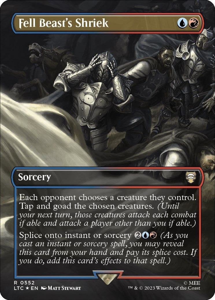 Fell Beast's Shriek (Borderless) (Surge Foil) (552) (Commander: The Lord of the Rings: Tales of Middle-earth)