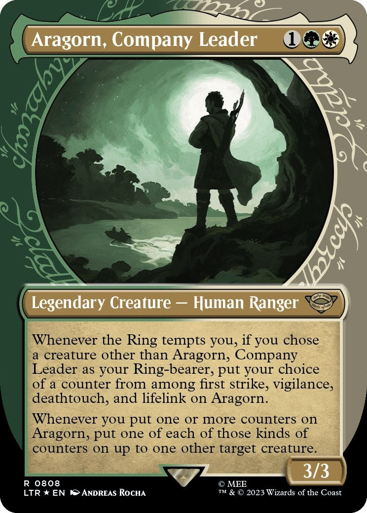 Aragorn, Company Leader (Showcase) (Surge Foil) (808) (Universes Beyond: The Lord of the Rings: Tales of Middle-earth)