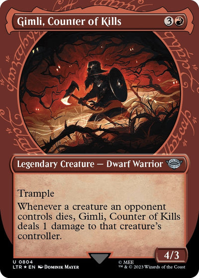 Gimli, Counter of Kills (Showcase) (Surge Foil) (804) (Universes Beyond: The Lord of the Rings: Tales of Middle-earth)