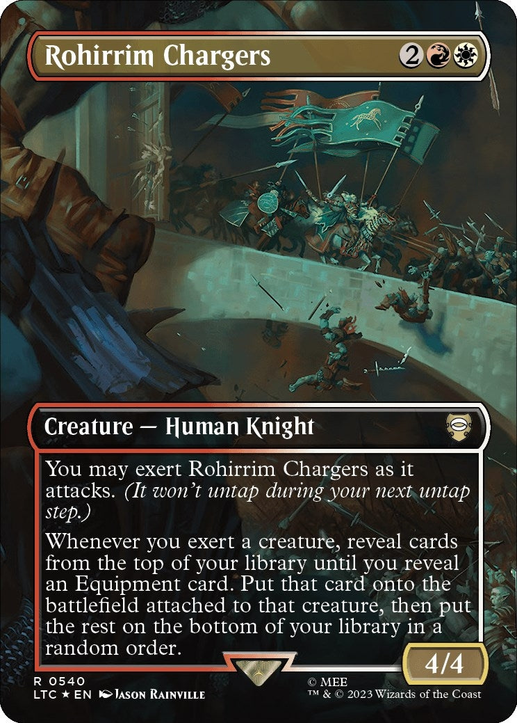 Rohirrim Chargers (Borderless) (Surge Foil) (540) (Commander: The Lord of the Rings: Tales of Middle-earth)
