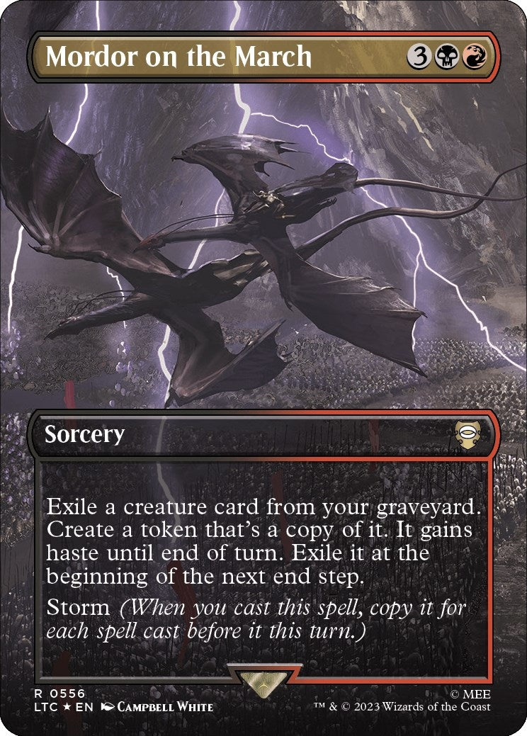 Mordor on the March (Borderless) (Surge Foil) (556) (Commander: The Lord of the Rings: Tales of Middle-earth)