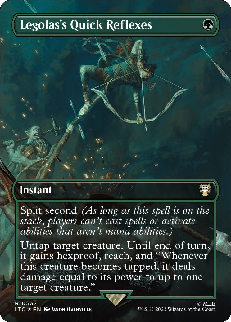 Legolas's Quick Reflexes (Borderless) (Surge Foil) (537) (Commander: The Lord of the Rings: Tales of Middle-earth)