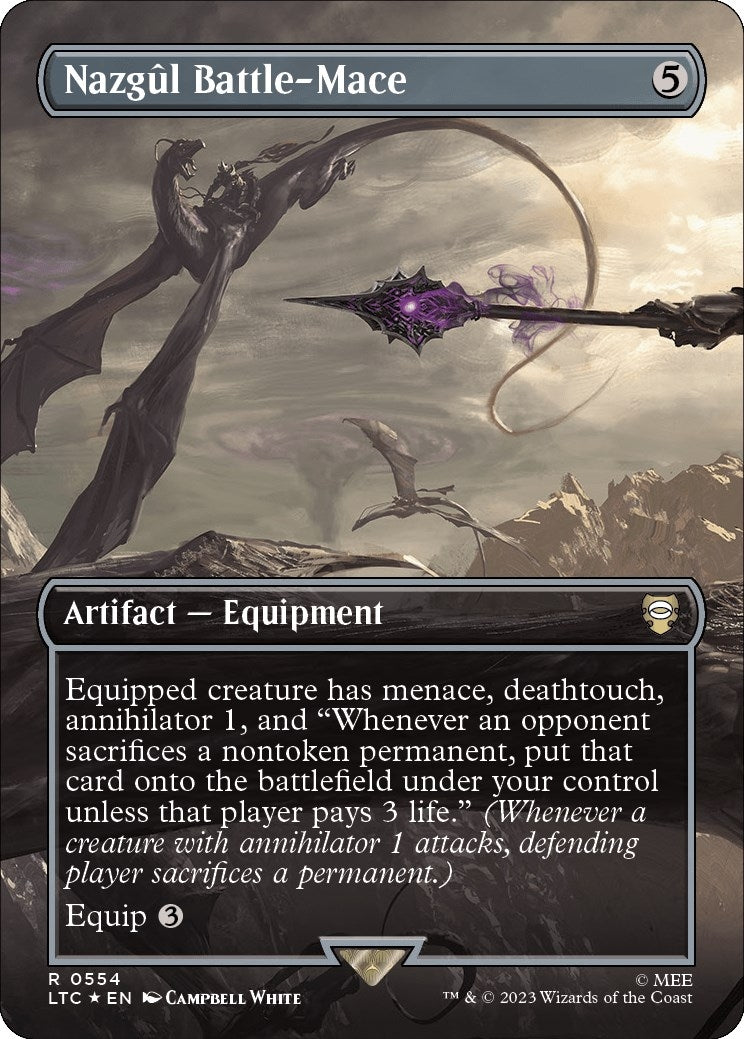 Nazgul Battle-Mace (Borderless) (Surge Foil) (554) (Commander: The Lord of the Rings: Tales of Middle-earth)