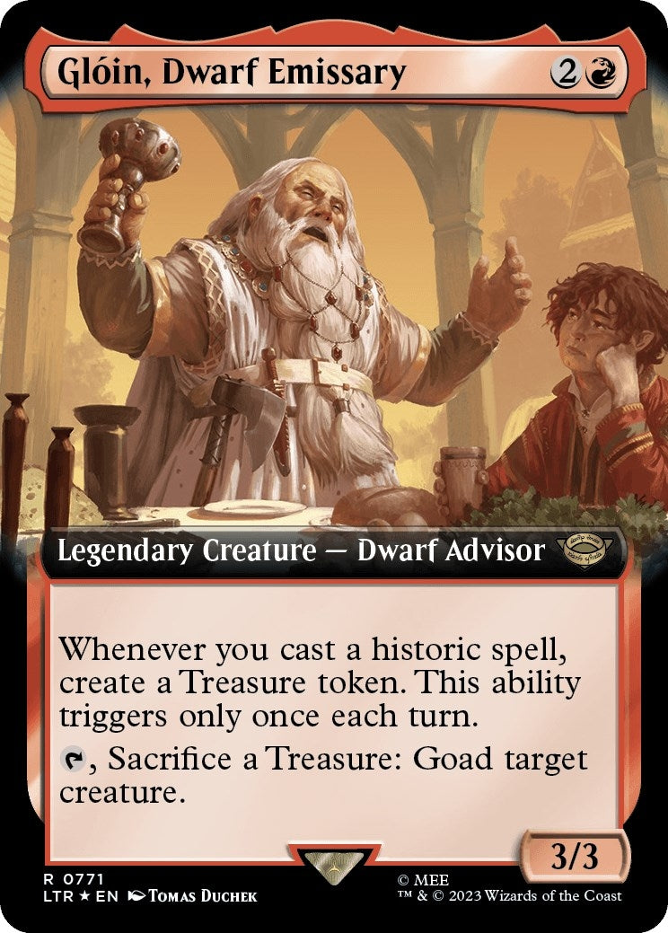 Gloin, Dwarf Emissary (Extended Art) (Surge Foil) (771) (Universes Beyond: The Lord of the Rings: Tales of Middle-earth)