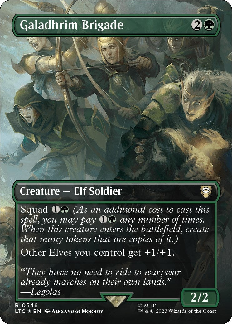 Galadhrim Brigade (Borderless) (Surge Foil) (546) (Commander: The Lord of the Rings: Tales of Middle-earth)