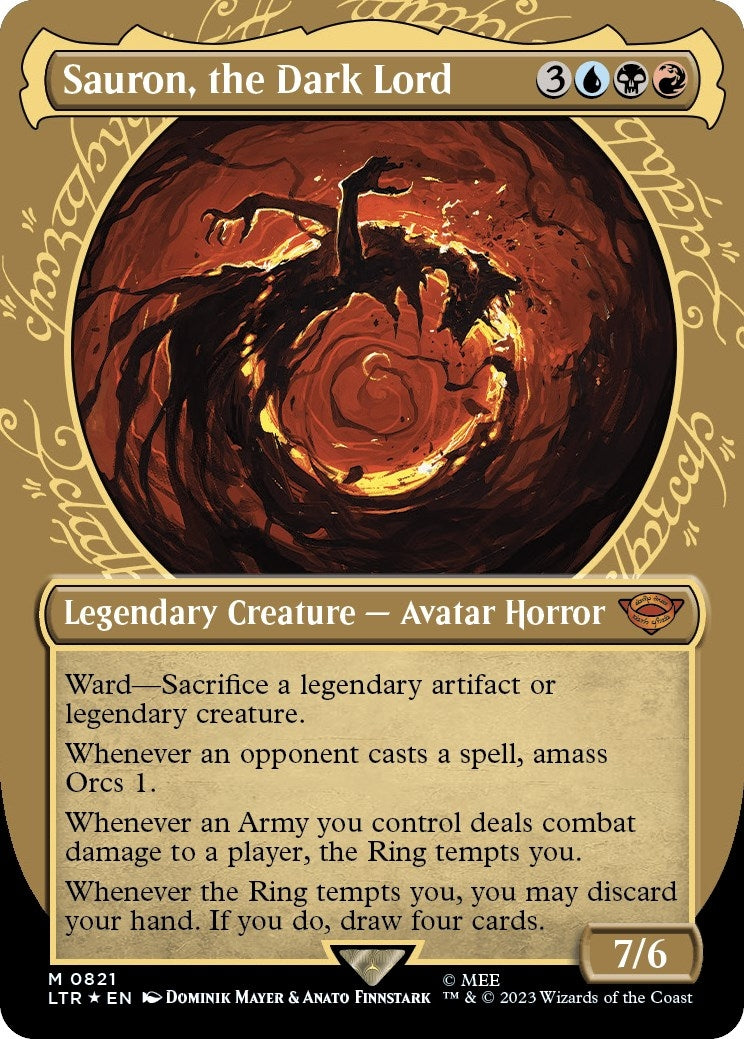 Sauron, the Dark Lord (Showcase) (Surge Foil) (821) (Universes Beyond: The Lord of the Rings: Tales of Middle-earth)