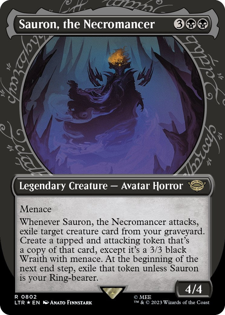 Sauron, the Necromancer (Showcase) (Surge Foil) (802) (Universes Beyond: The Lord of the Rings: Tales of Middle-earth)