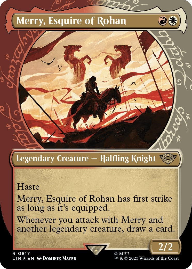 Merry, Esquire of Rohan (Showcase) (Surge Foil) (817) (Universes Beyond: The Lord of the Rings: Tales of Middle-earth)