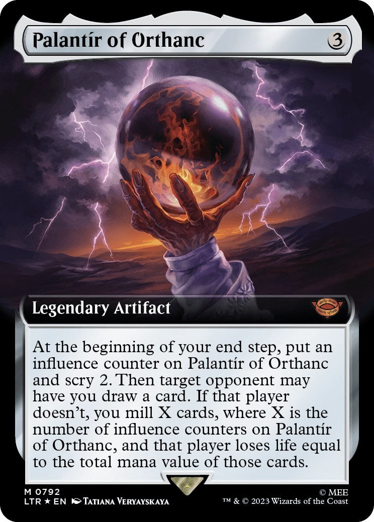 Palantir of Orthanc (Extended Art) (Surge Foil) (792) (Universes Beyond: The Lord of the Rings: Tales of Middle-earth)