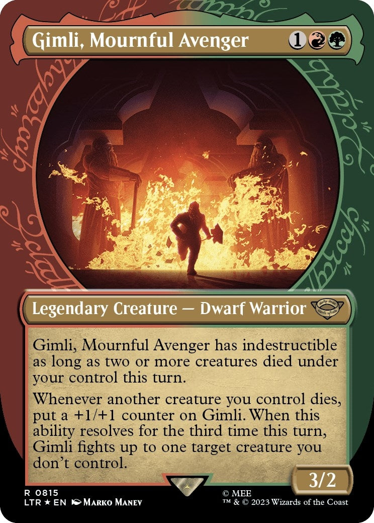 Gimli, Mournful Avenger (Showcase) (Surge Foil) (815) (Universes Beyond: The Lord of the Rings: Tales of Middle-earth)