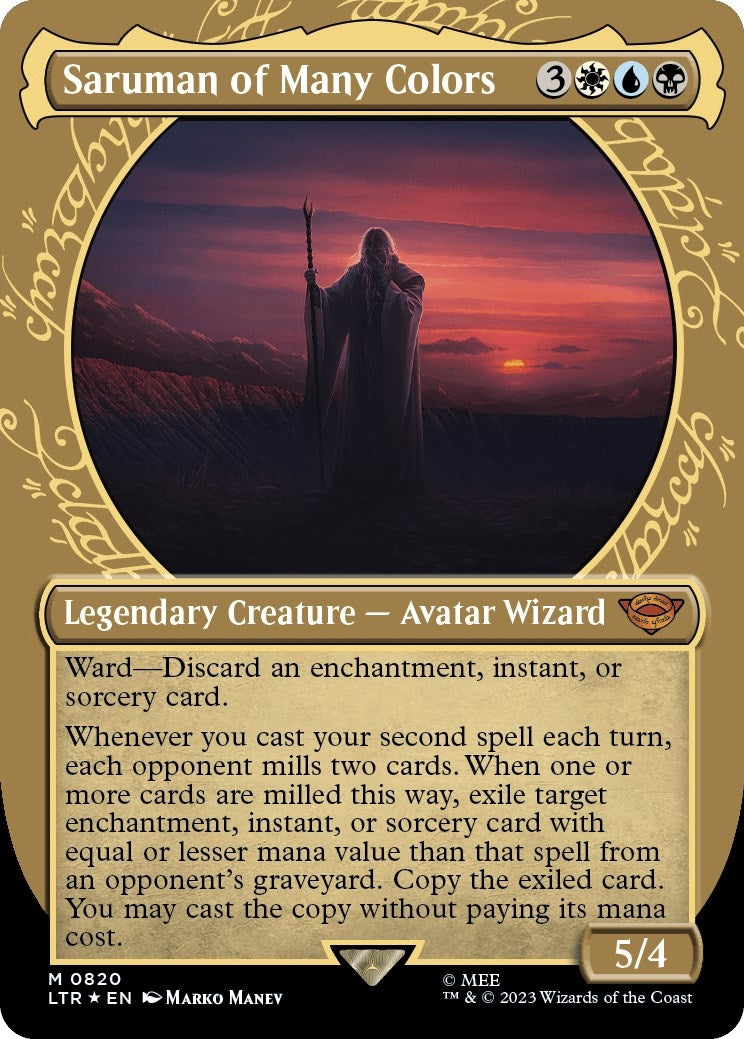 Saruman of Many Colors (Showcase) (Surge Foil) (820) (Universes Beyond: The Lord of the Rings: Tales of Middle-earth)