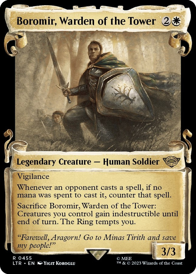 Boromir, Warden of the Tower (Showcase Scrolls) (455) (Universes Beyond: The Lord of the Rings: Tales of Middle-earth)