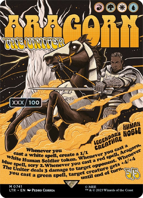 Aragorn, the Uniter (Borderless Poster) (Serial Numbered) (741) (Universes Beyond: The Lord of the Rings: Tales of Middle-earth)