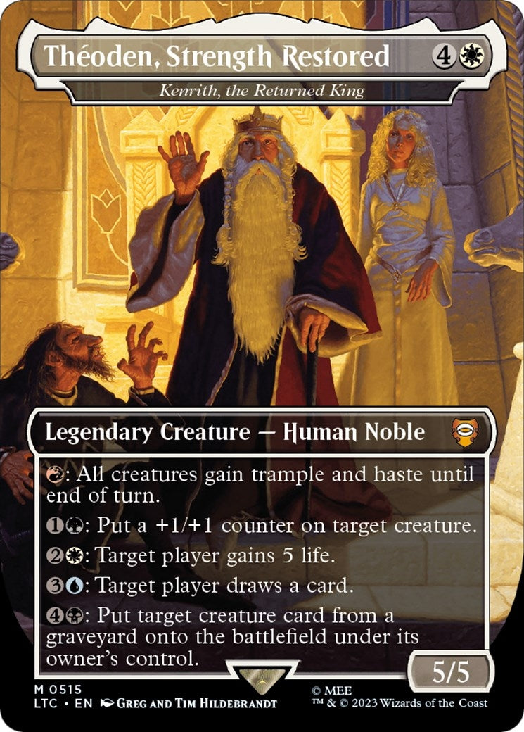 Theoden, Strength Restored - Kenrith, the Returned King (Borderless) (515) (Commander: The Lord of the Rings: Tales of Middle-earth)
