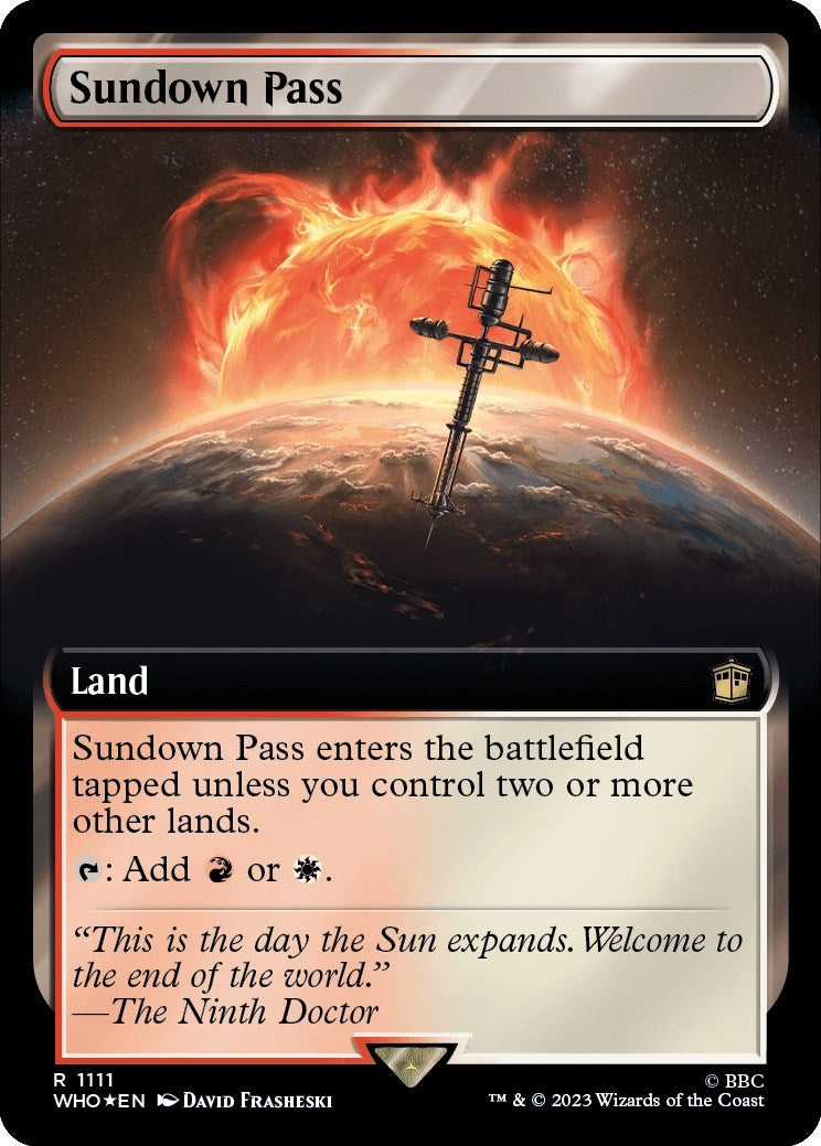 Sundown Pass (Extended Art) (Surge Foil) (1111) (Universes Beyond: Doctor Who)