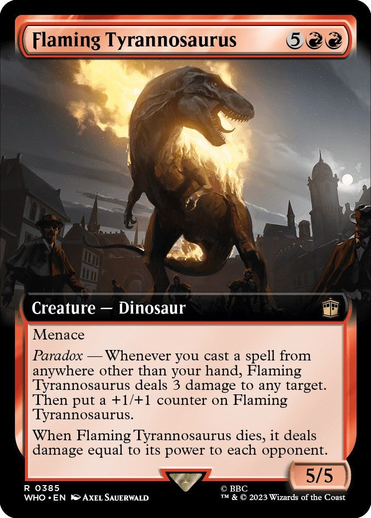 Flaming Tyrannosaurus (Extended Art) (385) (Universes Beyond: Doctor Who)